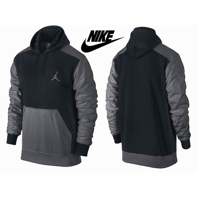 Vallenca    jaket sweater hoodie kombinasi hitam abu tua nike air jordan terbaru    - rp