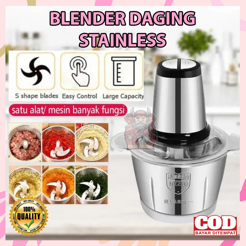 Jual MEAT GRINDER STAINLESS 2L / BLENDER PENGGILING DAGING STAINLESS 2L ...