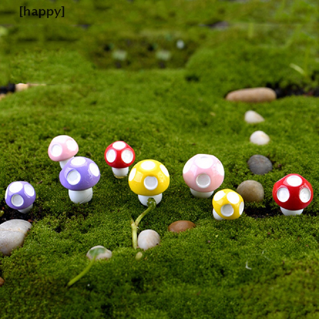 10 / 20pcs Ornamen Miniatur Jamur Mini Untuk Rumah Boneka