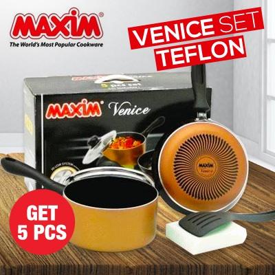 Panci Maxim Venice Set Peralatan Masak Frypan Spatula Sponge MAXIMVENICE