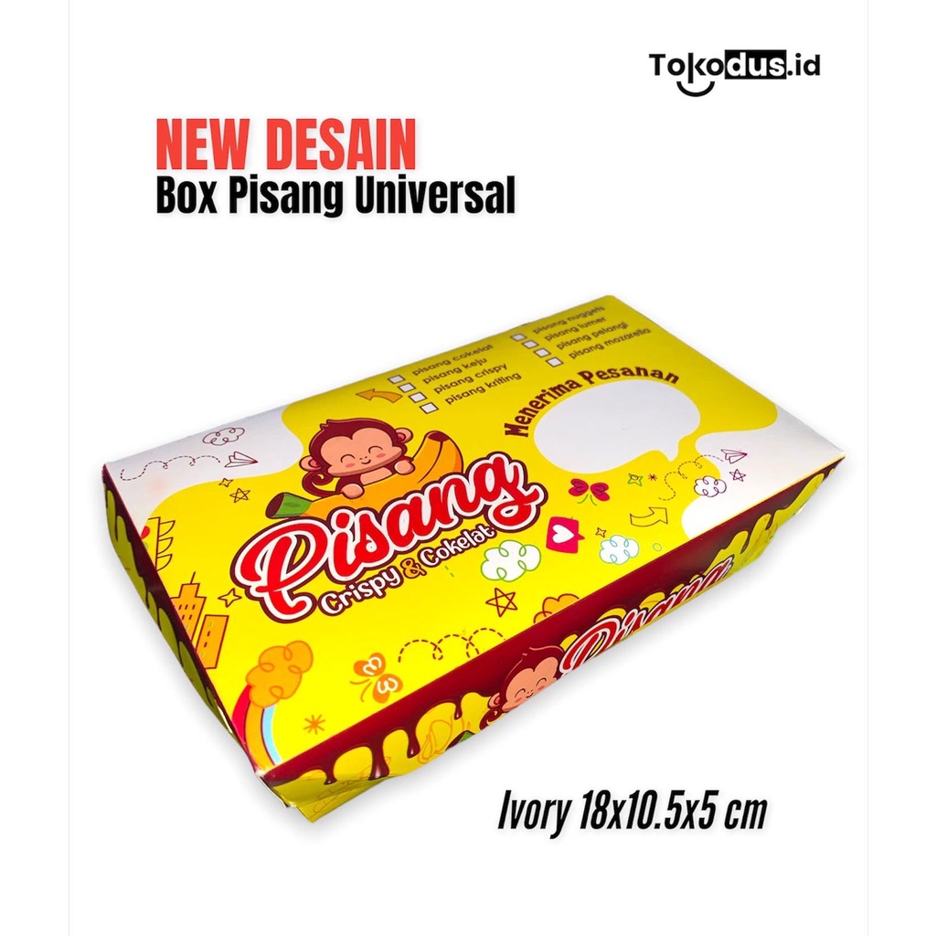 30 pcs Dus kotak box pisang coklat lumer | pisang nugget