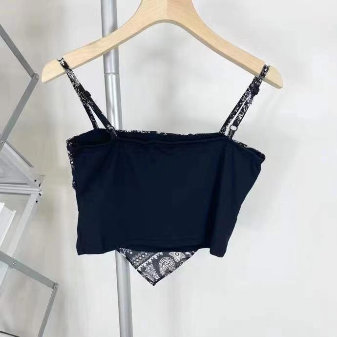 Tank Top Scarf Bandana Korea Tanktop Scarf Crop Top Tank Top Motif Ethnic Scarft-3