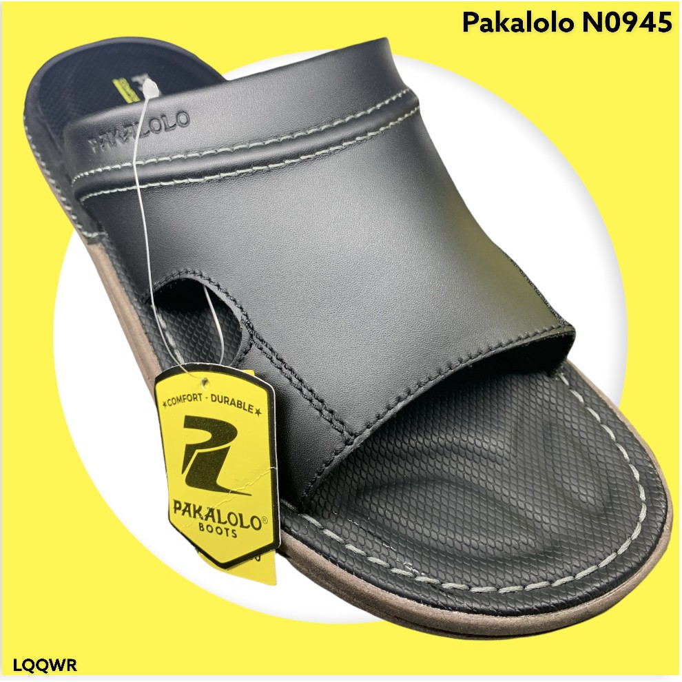 Sandal Pakalolo N0945 Black- Sandal Pria - Sandal Cowok - Sandal Kulit - Sandal Keren - Sandal Bagus