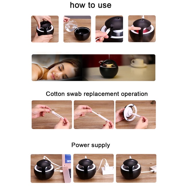 Taffware Night Light Elf Aromatherapy Air Humidifier 450ml  / humidifier / oil essential