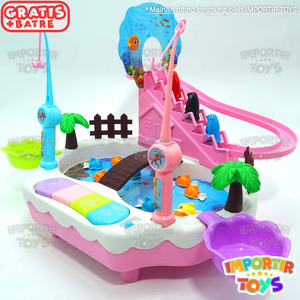 Mainan PINGUIN NAIK TANGGA &amp; MAINAN MANCING 2 in 1 (IMPORTIR TOYS QUALITY)