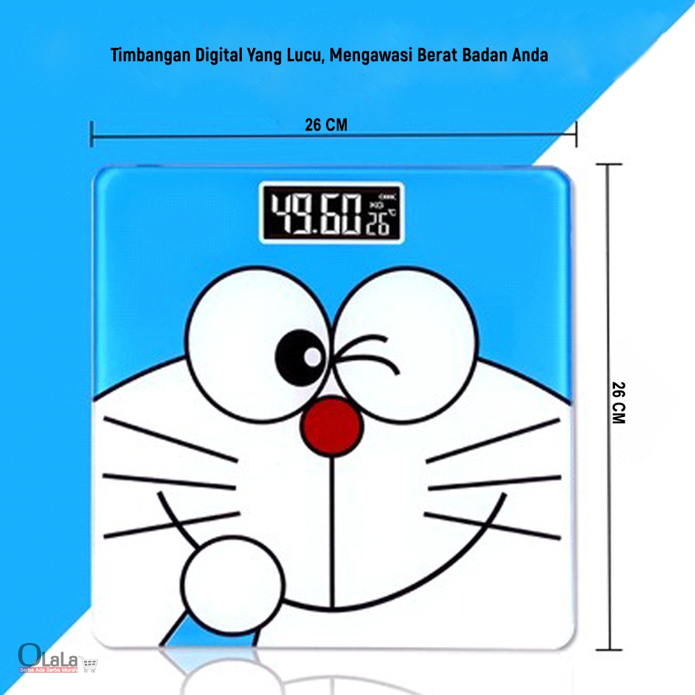 Timbangan Badan Kaca Digital - Elektronik 180kg KARTUN SCALE OLL - 2626-6