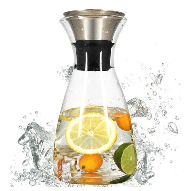 Botol Air Minum Kaca Tea Pot Pitcher 1500ML -  Botol Tempat Penyimpanan Air Kulkas Bahan Gelas Kaca 