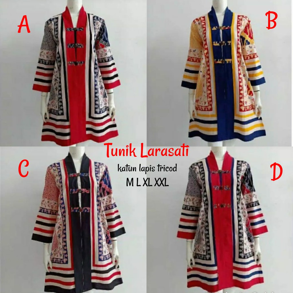 Tunik larasati katun solo lapis tricod