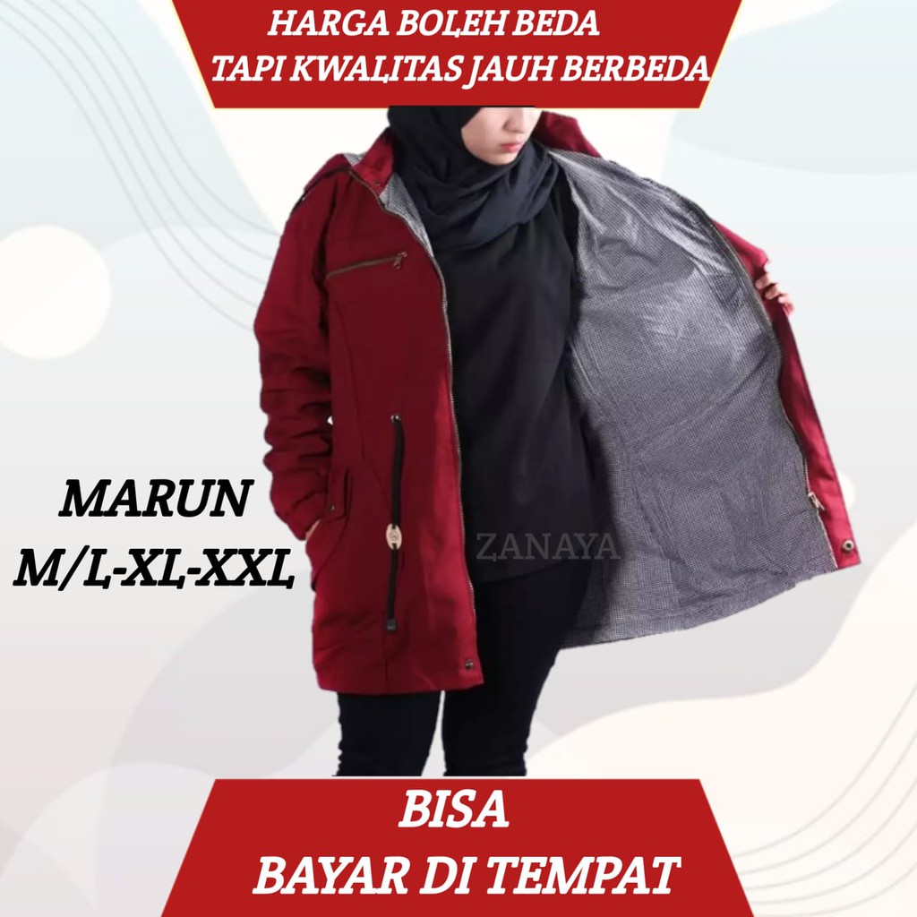 Jaket Parka Cewek Bahan Kanvas Size M/L XL XXL | Jaket Wanita Parka | Bisa COD