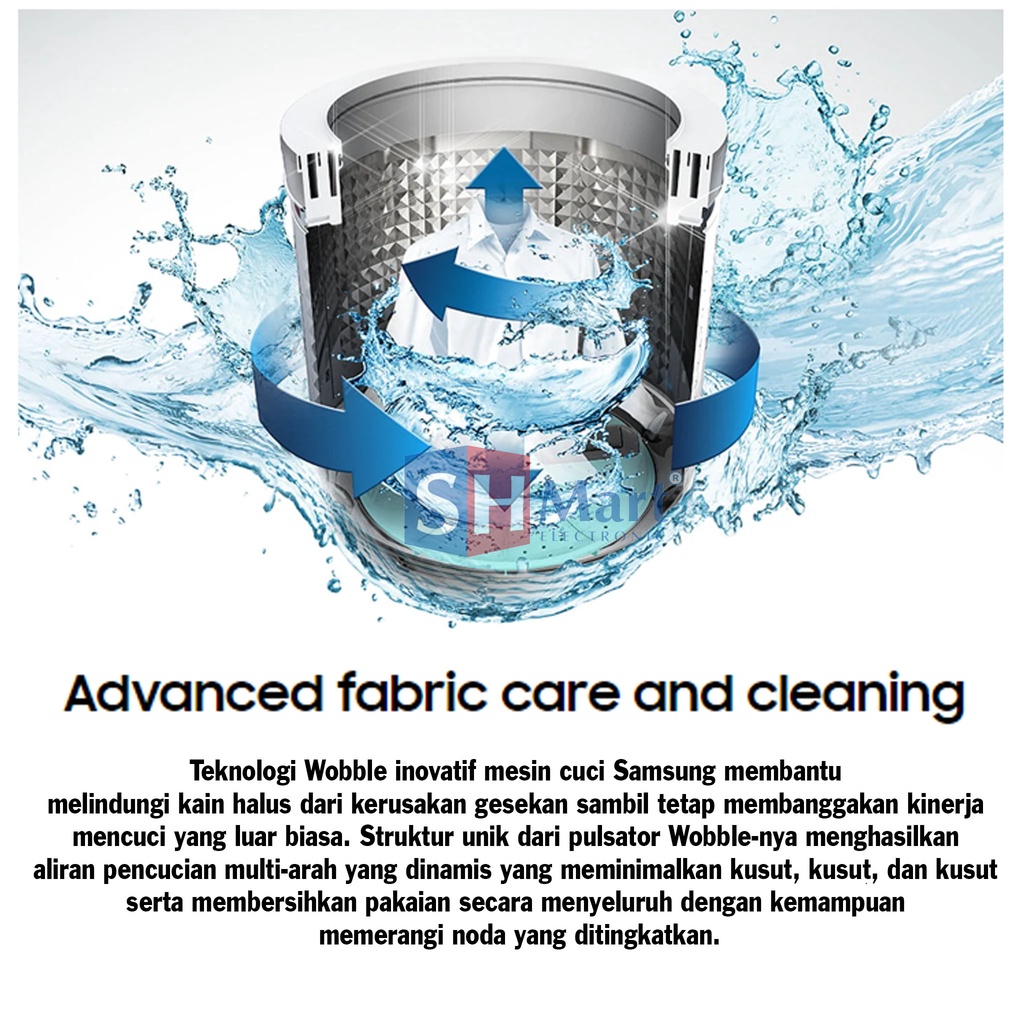 MESIN CUCI SAMSUNG 1 TABUNG 9 KG WA90H4200SG / WA90H / 90H4200 WOBBLE TECHNOLOGY (MEDAN)