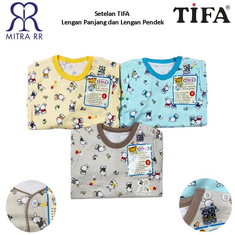 TIFA Setelan Baju Bayi Katun / Newborn S M L XL / Piyama Jumper Baju Tidur Anak Panjang Pendek