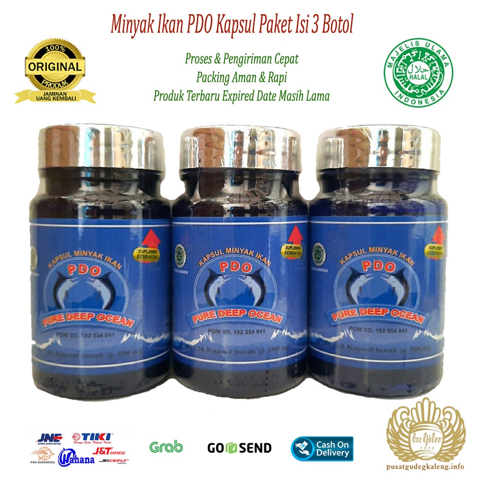 Minyak Ikan PDO - Pure Fish Oil Paket Isi 3 Botol