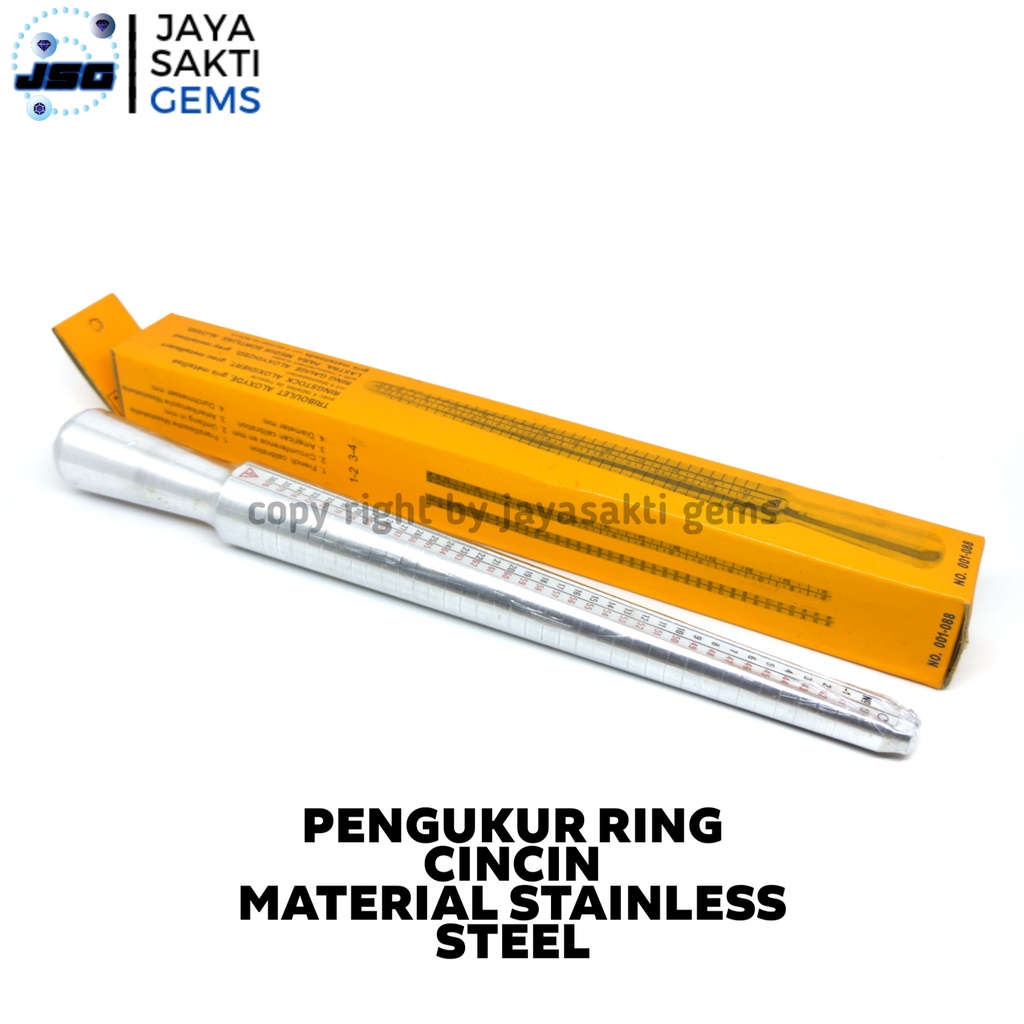 Alat Ukur Cincin - Tongkat Stik Ukur Cincin - Pengukur Cincin Stainless Steel Termurah
