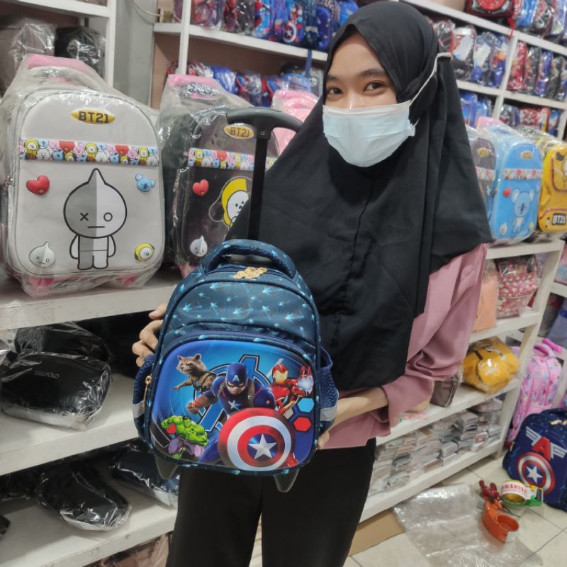 Ransel Troli Anak Paud TK 3D Glossy HSD-12810-1