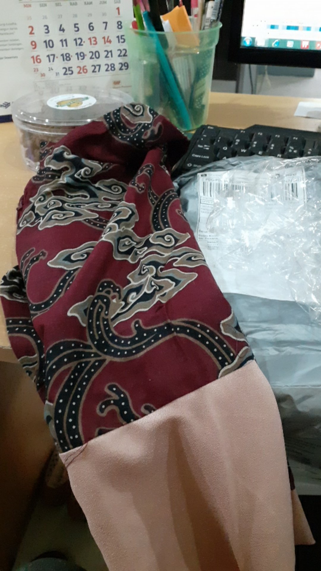 Tey-17 Batik Wanita Asj Sa Hrb026 Kenongo Kemeja Tosca Pendek