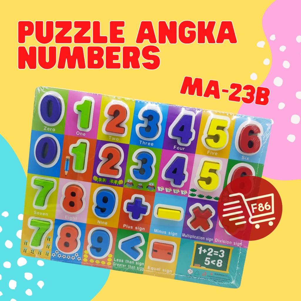 Puzzle ABC And Number Murah Chunky Puzzle Anak / Puzzle Kayu Jigsaw 3D /  Mainan Edukasi Anak Kayu Puzzle Timbul