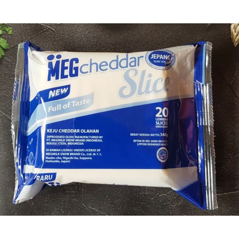 MEG CHEESE Keju Cheddar Biru Slice 20 Lembar Halal │ Chedar