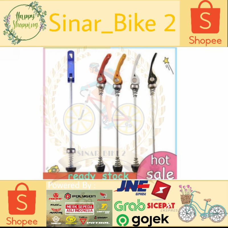 Satu Pasang Skewer Hub Sepeda Quick Release Depan Belakang