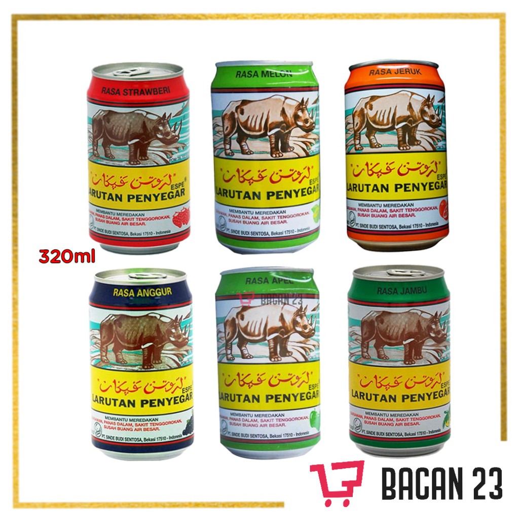 Larutan Penyegar Cap Badak (320ml) - (Anggur, Jeruk, Leci, Jambu, Melon, Apel) / Bacan 23 - Bacan23