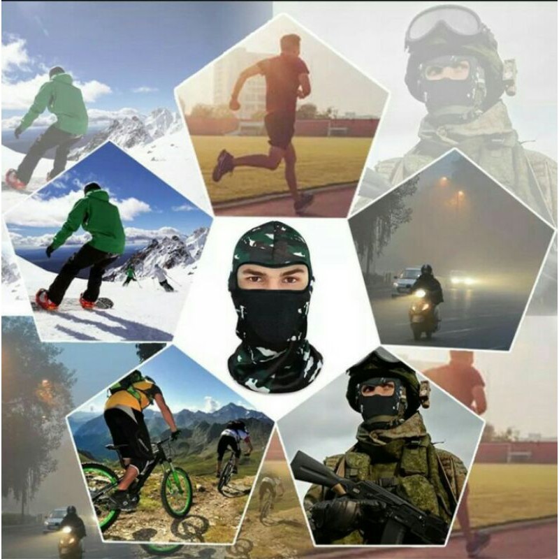 Masker Ninja Motif Army - Masker Motor Ninja Motif Army