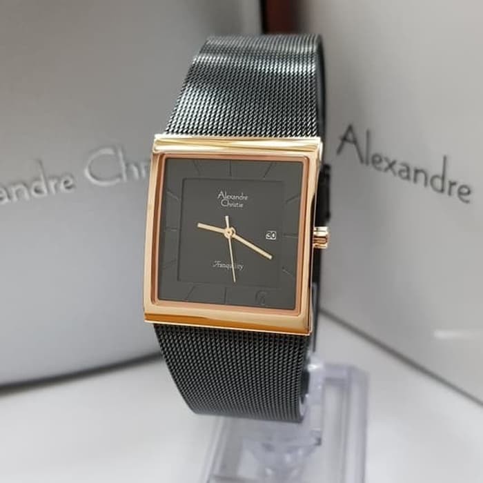 jam tangan wanita Alexander Cristie ORIGINAL ac8333 black rosegold