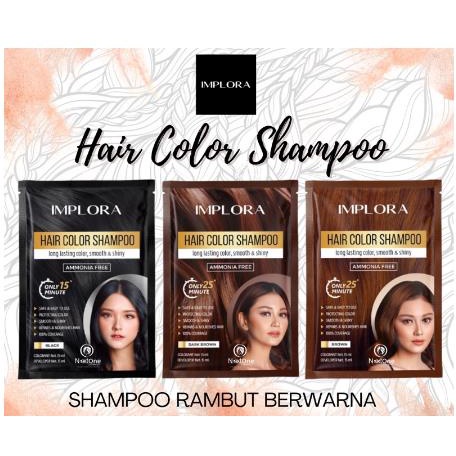 ^ KYRA ^ Implora Hair Color Shampoo Sachet Pewarna Rambut Semir Rambut Shampo Colour Warna - Netto 30 ml