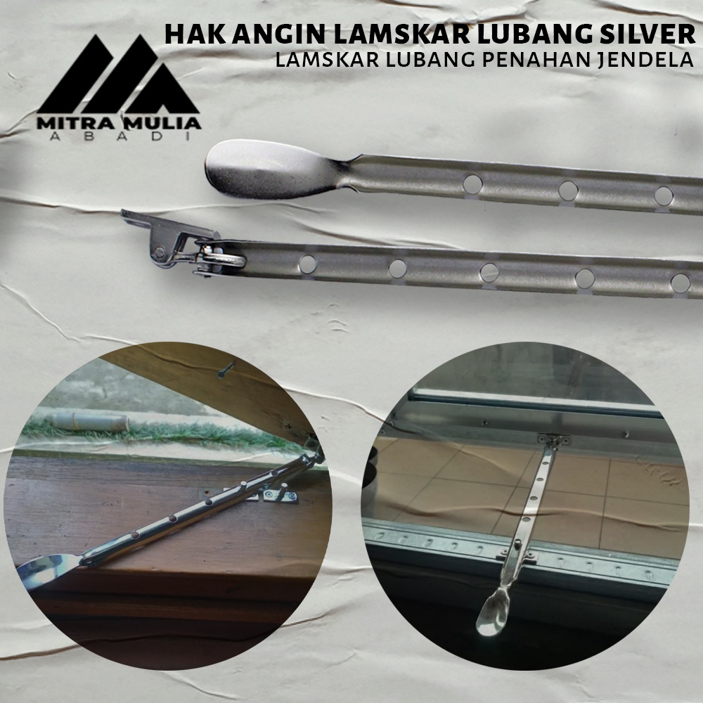Ramskar Lubang Silver Lamskar Penahan Jendela / Hak Angin Sendok 30 cm