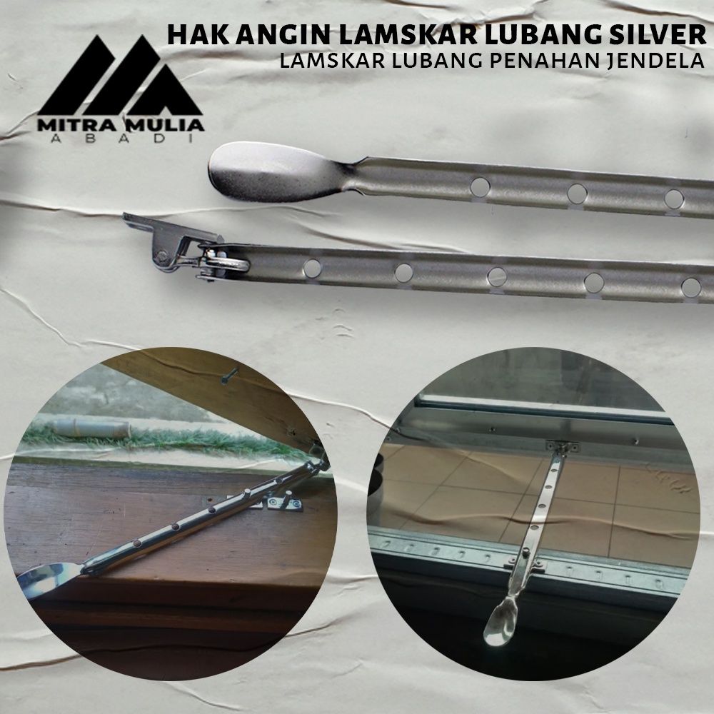 Ramskar Lubang Silver Lamskar Penahan Jendela / Hak Angin Sendok 30 cm