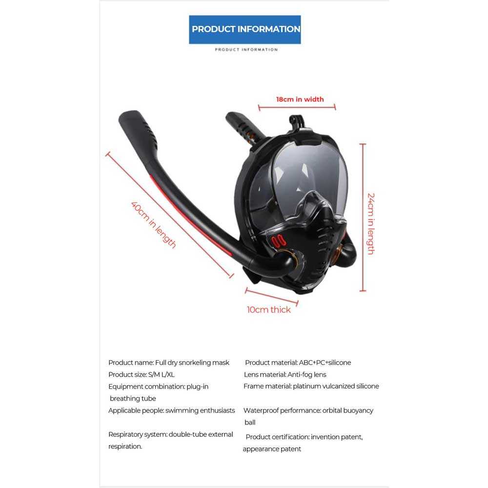 TG-ICA VELRAPCOR Kacamata Full Face Diving Snorkeling L/XL - K3