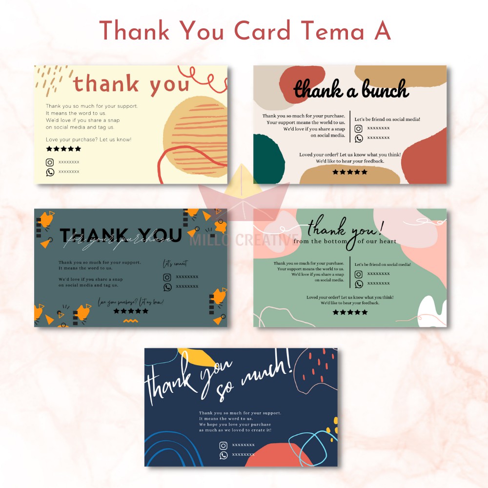 

THANK YOU CARD / THANK YOU CARD CUSTOM / KARTU UCAPAN TEMA A