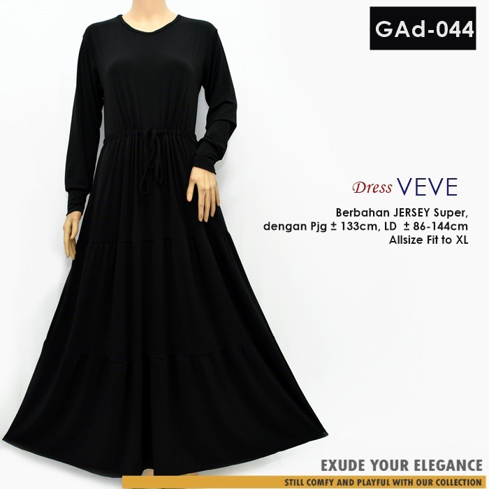 Gamis Susun Canda Polos / Gamis Ruffle kode GAd bahan Jersey Korea ORI