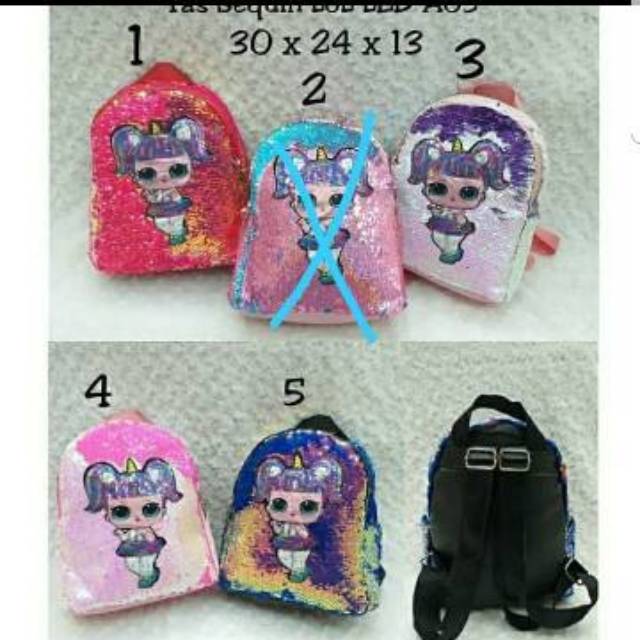 Tas ransel sequin LOL surprise | tas usap LOL