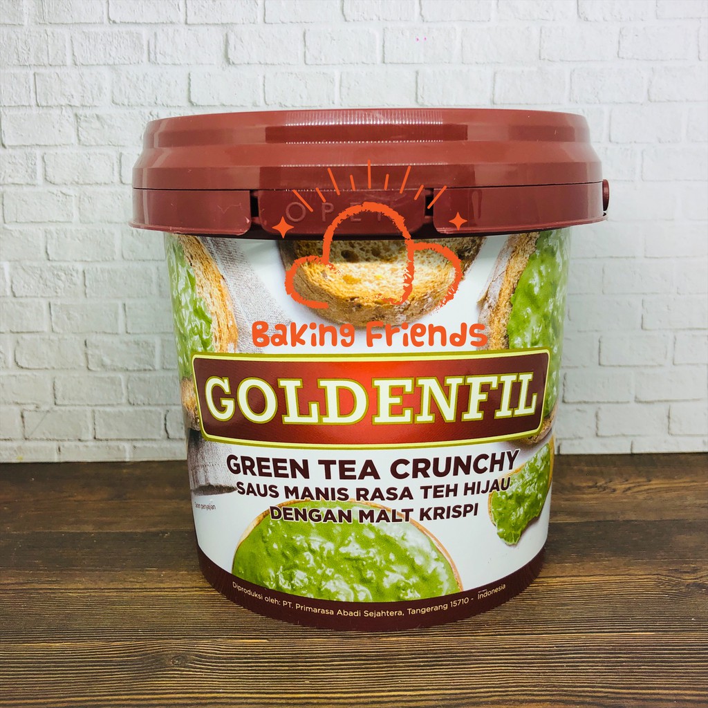 GOLDENFIL GREEN TEA CRUNCHY 1KG/GOLDENFILL SELAI MATCHA KRSIPI 1 KG/TEH HIJAU