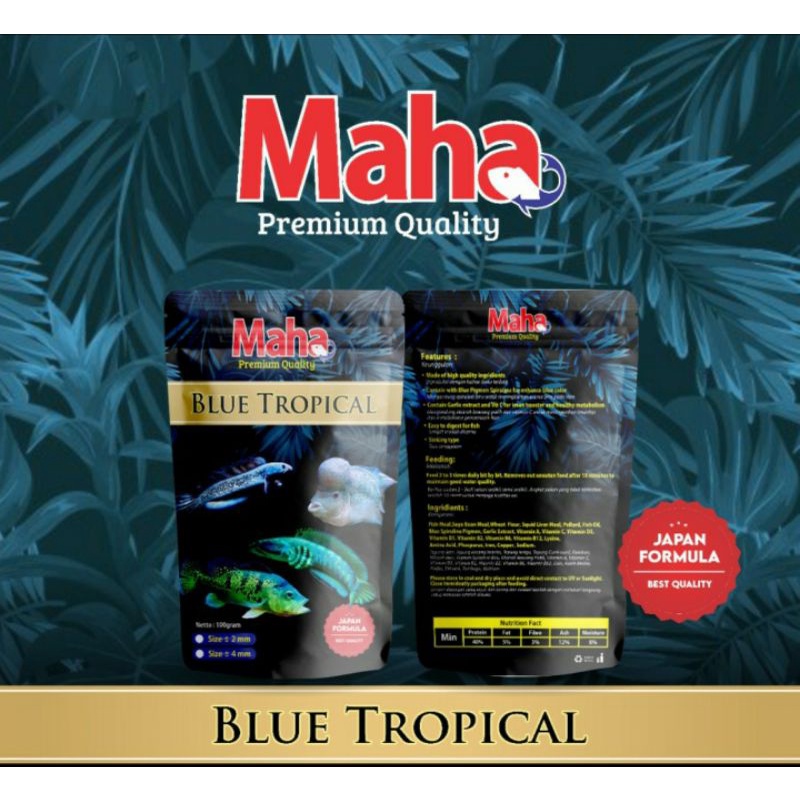 Pelet Ikan Mahal BLUE TROPICAL 100 gr Pakan Ikan Predator Size 2mm Tropical Fish Food