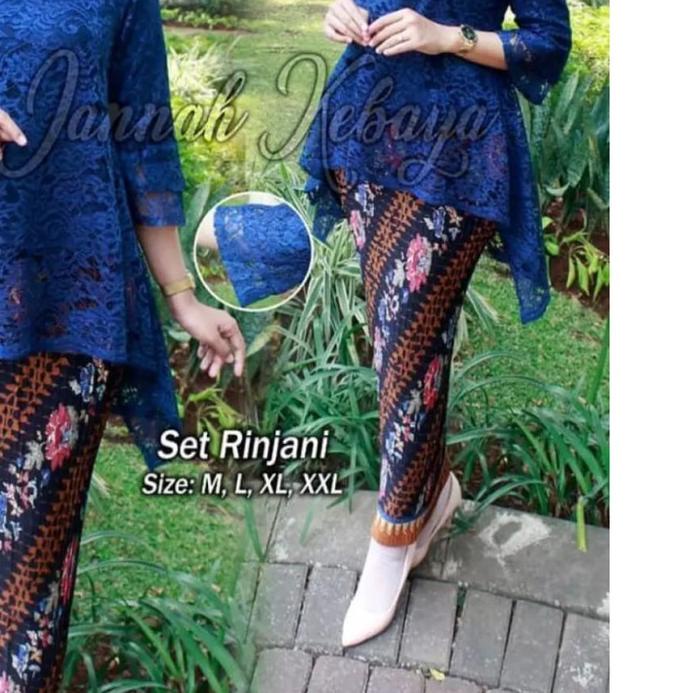 ♡ () Setelan Kebaya Brukat Rinjani Kebaya Modern Kebaya Bianca Kebaya Jumbo Kebaya Warna Biru ➧