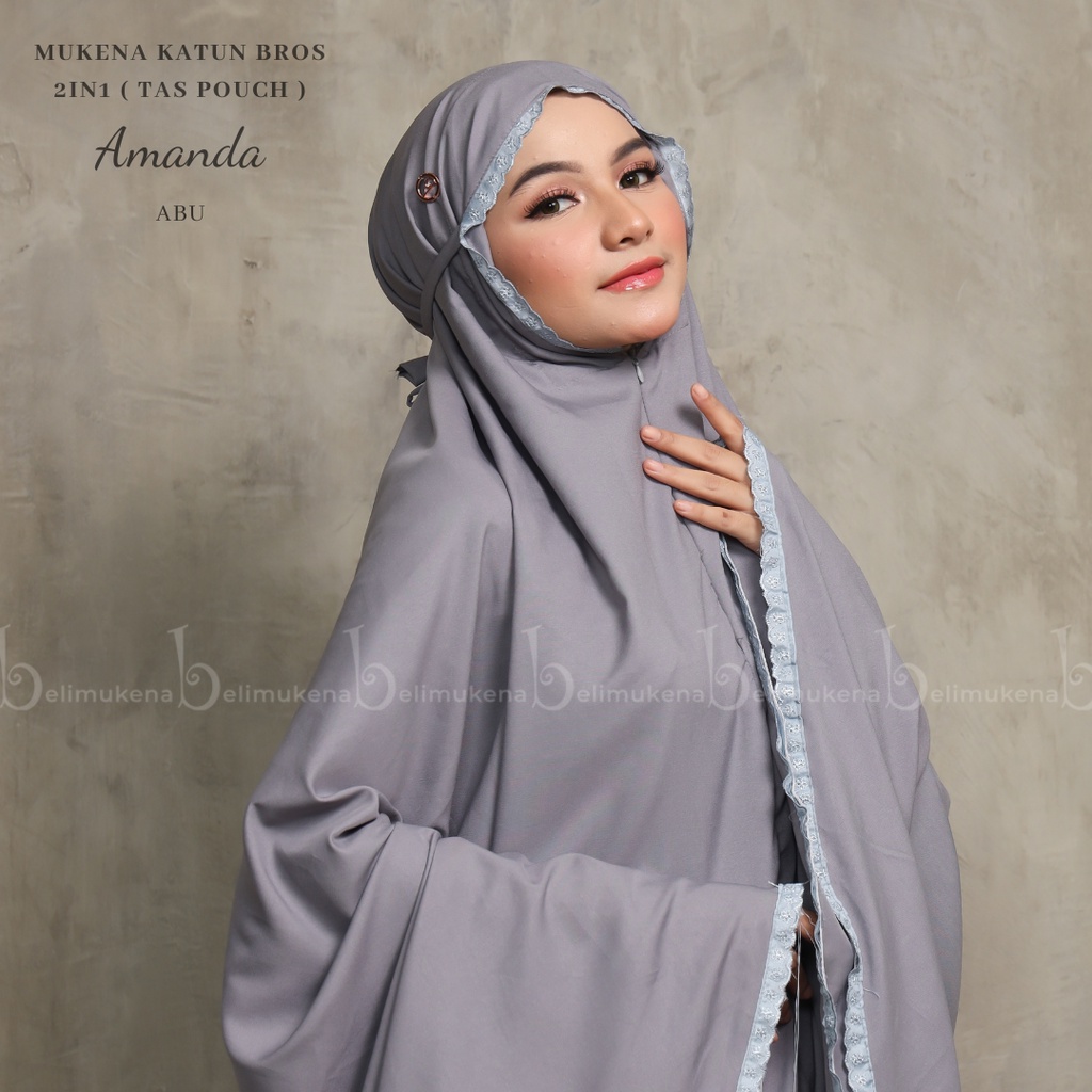 Mukena Dewasa Katun 2in1 Bros Tas Pouch Amanda