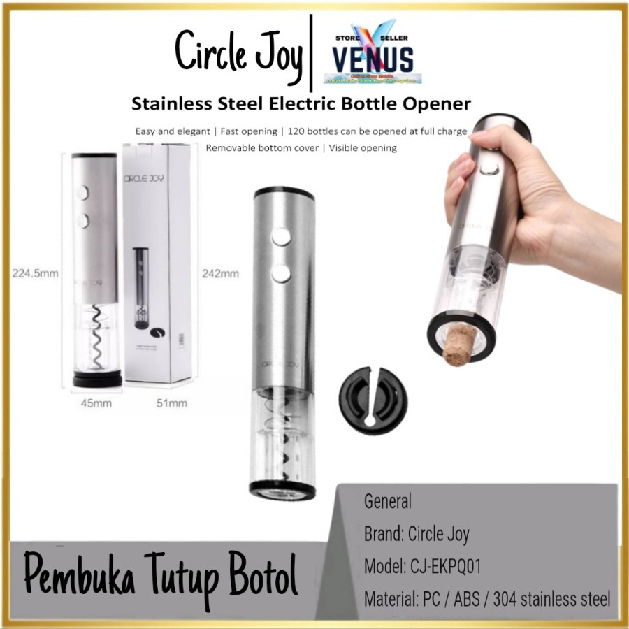 Circle Joy Alat Pembuka Botol Wine - Electric Wine Opener