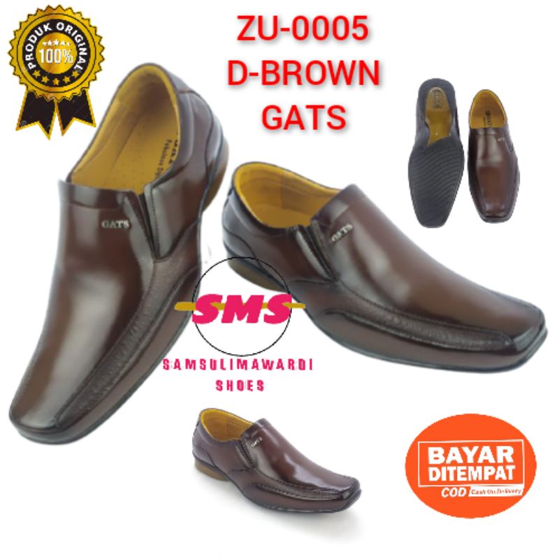 GATS/SEPATU PANTOPEL KULIT ASLI/SEPATU KULIT GATS SLIP ON PRIA/SEPATU GATS ZUU-0005/TERLARIS