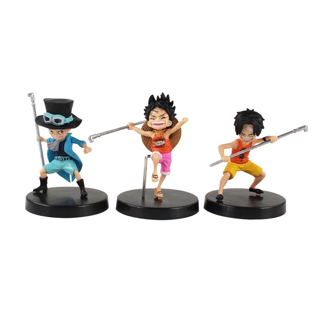 Lanfy Mainan Action Figure Model Anime Monkey D Luffy Ace 9-10cm Untuk Koleksi