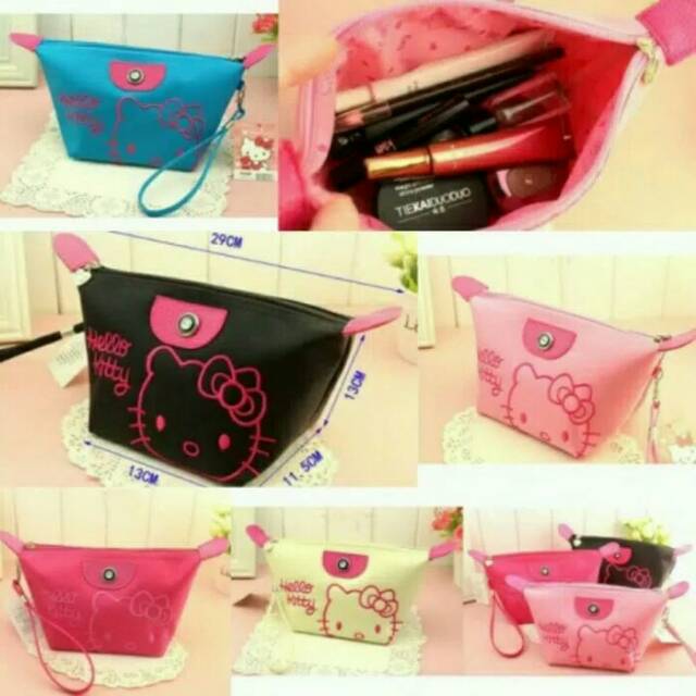 Tas kosmetik HK BORDIR - hello kitty pouch cosmetics