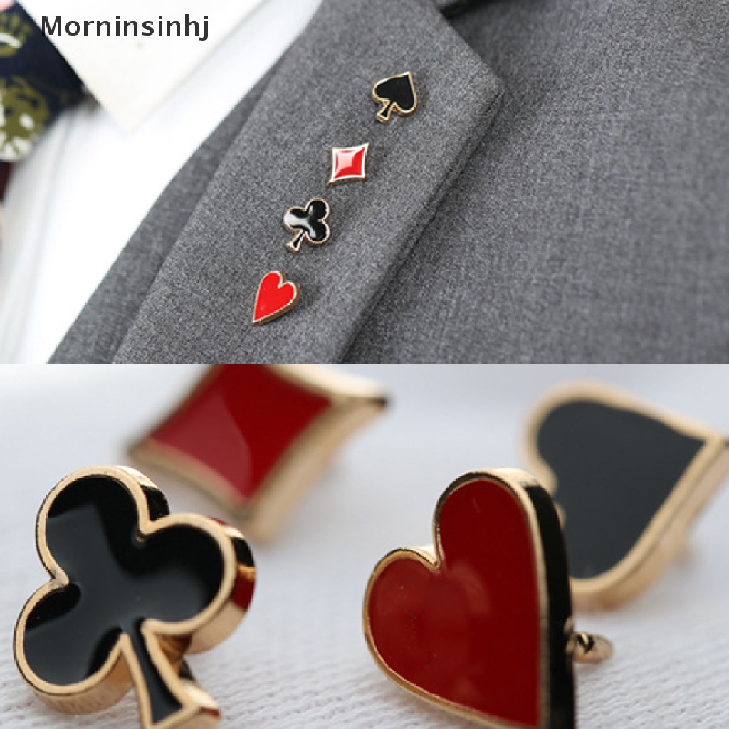 Mornin 4 Pcs Kartun Poker Kerah Pin Pakaian Bros Ransel Kerah Lencana Perhiasan id