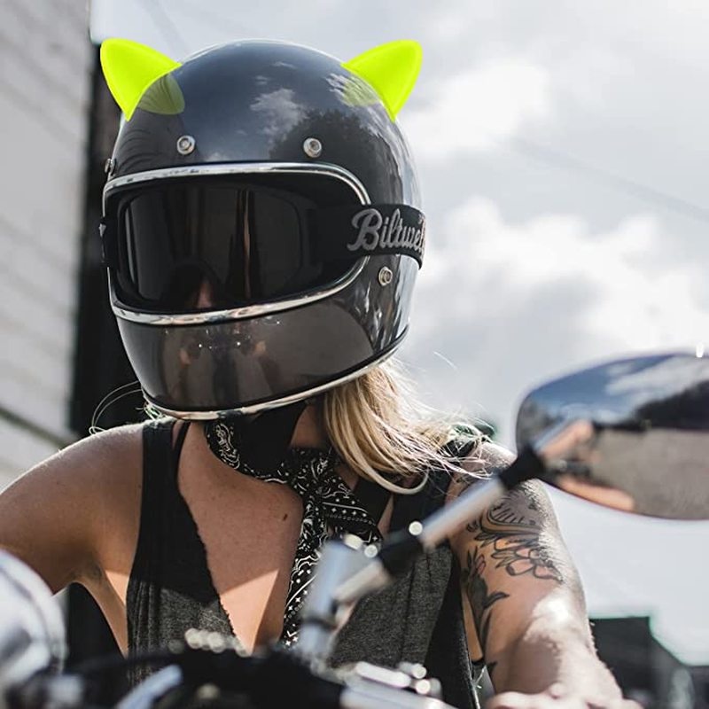 [1Pc Cute Cat Ears Accessories Helmet Stickers] [Self Adhesive Motorcycle Helmet Decoration]