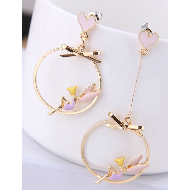 LRC Anting Tusuk Fashion Angel Asymmetrical Earrings A58316