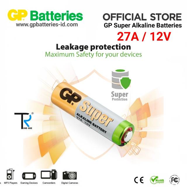 Baterai 27A Batre A27 Super Alkaline 12V GP Original Batre Kunci Remote Mobil Doorbell