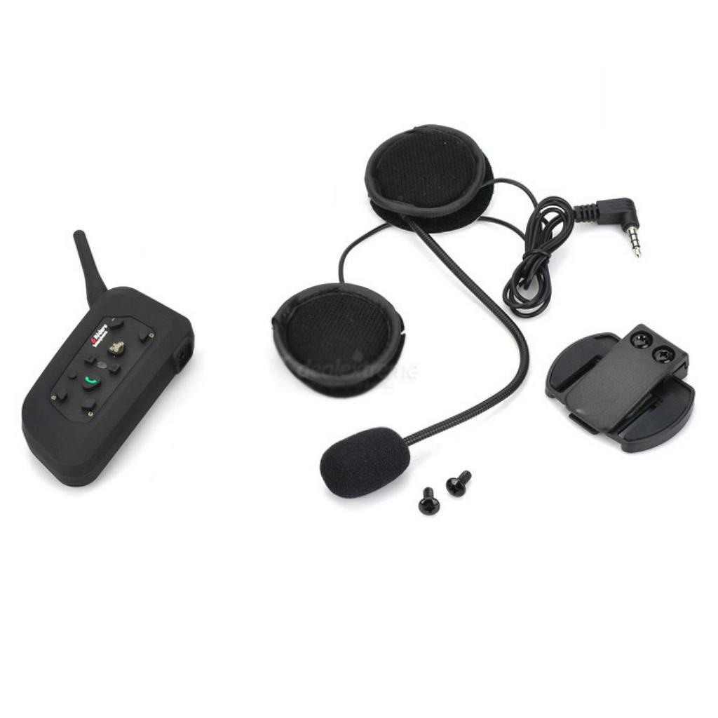 Intercom Motorcycle Helmet Bluetooth Interphone Headset 1200 Meter - V6-1200