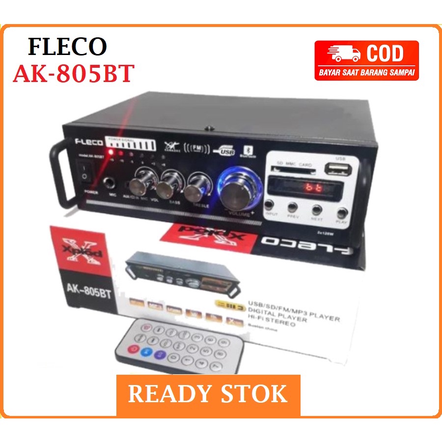 FLECO ampli AK-805BT Bluetooth Stereo Ampli + USB + FM Radio