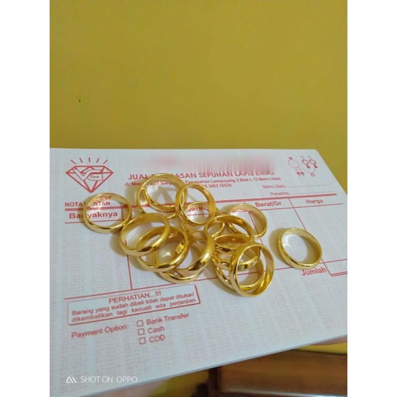 [BAYAR DITEMPAT] cincin polos lps ems logam Lapis emas asli 24k