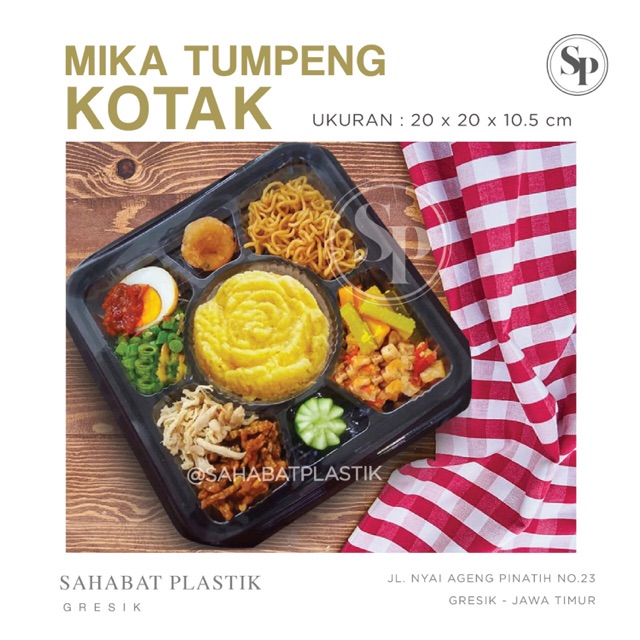MIKA TUMPENG MINI 20CM PERSEGI / TEMPAT WADAH TUMINI / packaging tumpeng nasi kuning / mika nasi haj