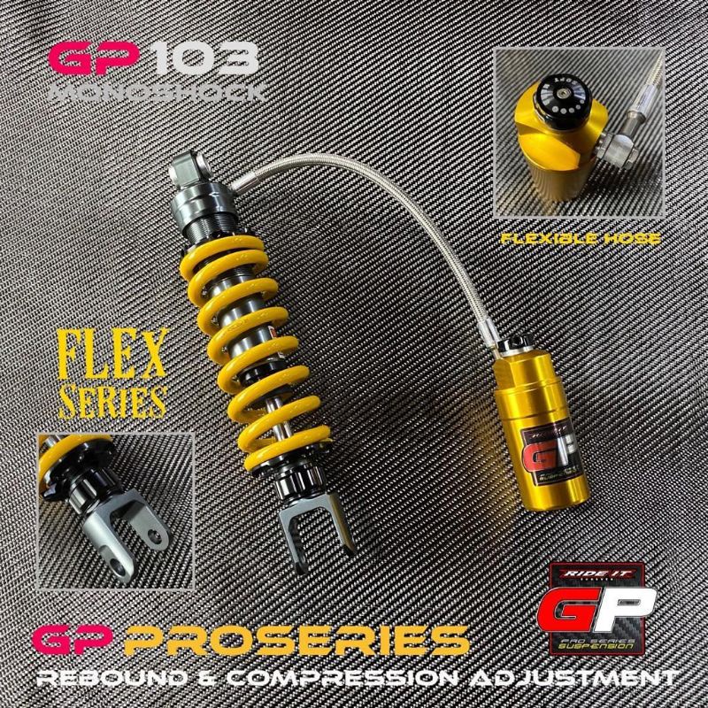 Monoshock tabung pisah Fleksibel CB150R, CBR150R , k46 ,k45 RIDE IT GP 103 Gold Series Black Series