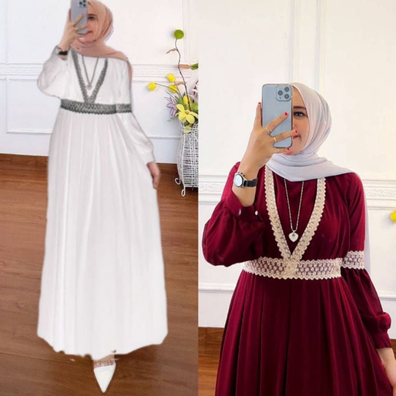 Gamis list Maharani /dress Maharani casual/gamis sultan Maharani